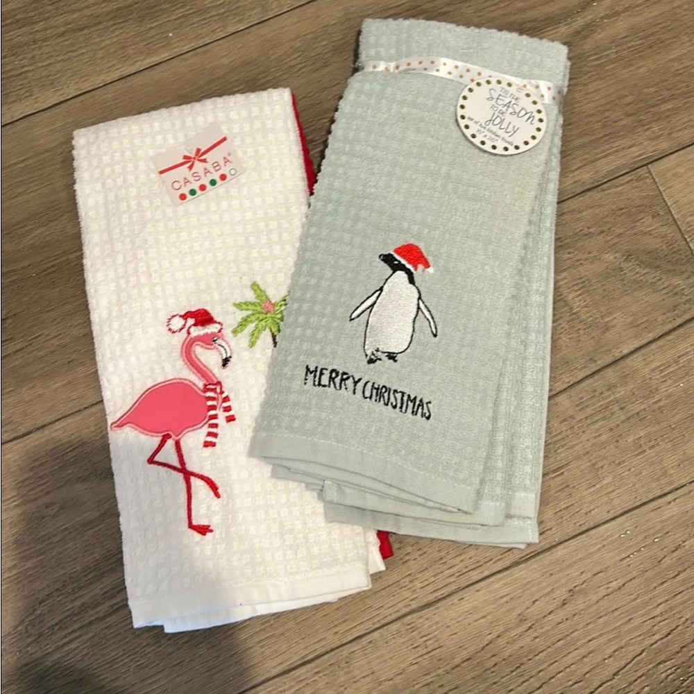 Casaba Christmas Kitchen Towels Set
